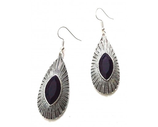 Silver Oxidized Earrings Jhumka Jhumki Jewelry Bollywood Drop Dangle Long EA275